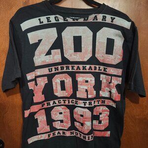 VTG 90s Zoo York Short Sleeve Graphic T Shirt Men's Xtra Large Black on Red
